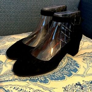 Black suede dress heels